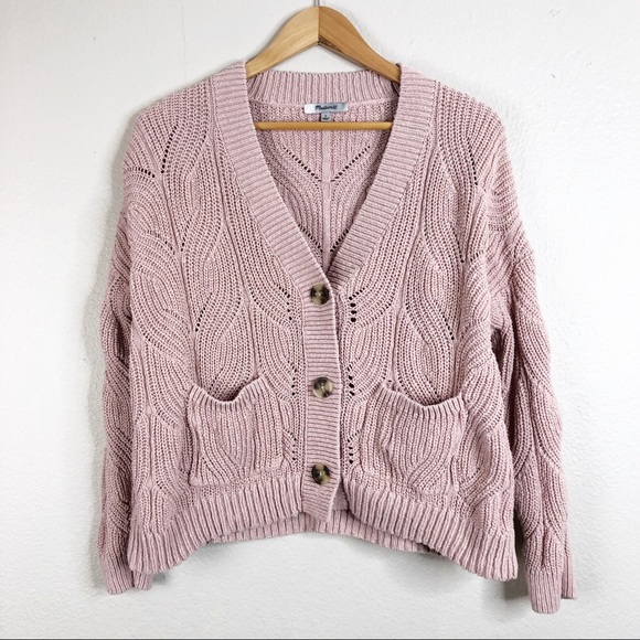 Madewell Sweaters - 🌿 Madewell Blush Knit Cardigan Buttons Pockets